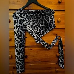Asymmetrical Leopard Print Top